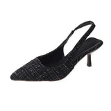 Judith Spitz Zulaufende Slingback-Absätze – Schwarz