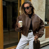Juniper Gekürzte Vintage-Jacke – Braun