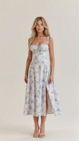 Kiana Taillenkleid – Figurschmeichelndes Design mit Fließendem Stoff für Jeden Anlass – Blau