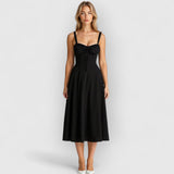 Mae | Elegantes Velourskorsett – Schwarz
