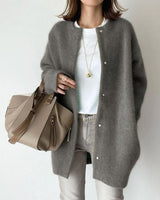 Letitia Mittellange Strickjacke – Grau