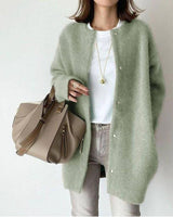 Letitia Mittellange Strickjacke – Grün