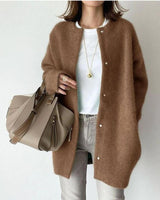 Letitia Mittellange Strickjacke – Braun