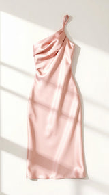 Louise One-Shoulder Midikleid – Rosa