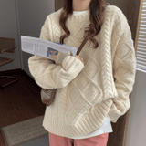 Magnolia Kabelstrickpullover – Beige