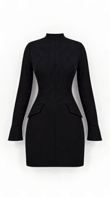 Maja Langärmeliges Minikleid – Schwarz