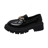Marceline Plateau-Loafer – Schwarz Glänzend