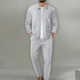 Zaren - Strukturiertes Jacken- und Hosen-Set – Grau