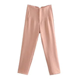 Maryanne Hochtaillierte Hose – Orange-Rosa