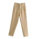 Maryanne Hochtaillierte Hose – Khaki