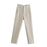 Maryanne Hochtaillierte Hose – Beige