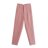Maryanne Hochtaillierte Hose – Rosa