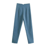 Maryanne Hochtaillierte Hose – Blau