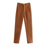 Maryanne Hochtaillierte Hose – Braun