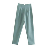 Maryanne Hochtaillierte Hose – Grün