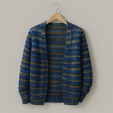 Modische Damen Strickjacke | Mehrfarbig – Blau