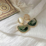 Micara - Emerald Glams - Ohrringe – Grün Weiß