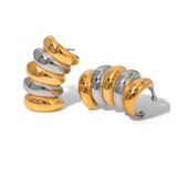 Micara - Hoopful Deluxe - Ohrringe – Gold Silber