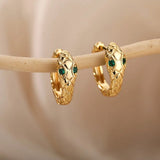 Micara - Snake Charmer - Ohrringe – Gold Grün