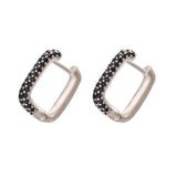 Micara - Square Sparkles - Ohrringe – Silber Schwarz