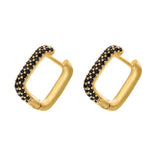 Micara - Square Sparkles - Ohrringe – Gold Schwarz