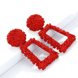 Micara - Square Statements - Ohrringe – Rot