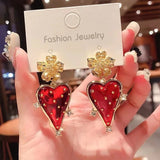 Micara - Strawberry Hearts - Ohrringe – Rote Blume