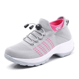 MotionEase Bogenunterstützende Laufschuhe – Grau / Rosa