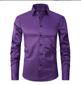 Normand Langarmhemd – Dunkelviolett