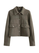 Oona Fashion-Jacke mit Fronttaschen – Armeegrün