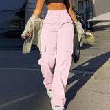 Patrice Hochtaillierte Cargohose – Rosa