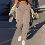 Patrice Hochtaillierte Cargohose – Khaki