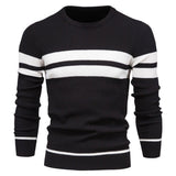 Primus Gestreifter Strickpullover – Schwarz