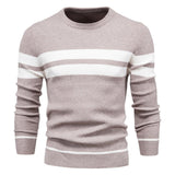 Primus Gestreifter Strickpullover – Beige
