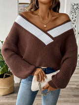 Raquel Strickpullover mit überschnittenen Schultern – Braun