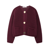Rihanna Grobstrick-Strickjacke – Rot