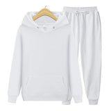 Robin Unisex Hoodie und Jogginghose im Set – Weiß