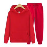 Robin Unisex Hoodie und Jogginghose im Set – Rot