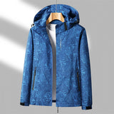 Outdoor Jacke mit Kapuze – Leichte Übergangsjacke für Freizeit und Outdoor – Dunkelblau