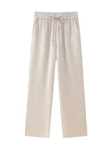 Trixia Lose Blazer und Hosen-Set – Beige Hosen