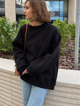 Vanna Übergroßes Sweatshirt – Schwarz