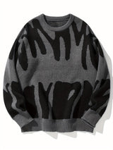 Verner Grafik-Strickpullover – Grau