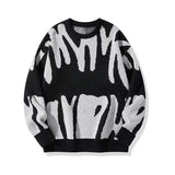 Verner Grafik-Strickpullover – Schwarz