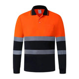 Virgil Reflektierendes Arbeits-Poloshirt – Orange Marineblau