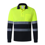 Virgil Reflektierendes Arbeits-Poloshirt – Gelb Marineblau
