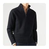 Wade Rollkragenpullover mit Halbem Reißverschluss – Schwarz