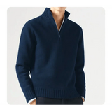 Wade Rollkragenpullover mit Halbem Reißverschluss – Blau