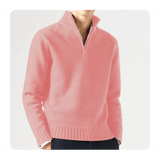 Wade Rollkragenpullover mit Halbem Reißverschluss – Rosa