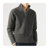 Wade Rollkragenpullover mit Halbem Reißverschluss – Grau