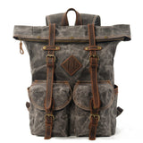 Wendell Vintage Rucksack mit Schnallen – Hell Grau